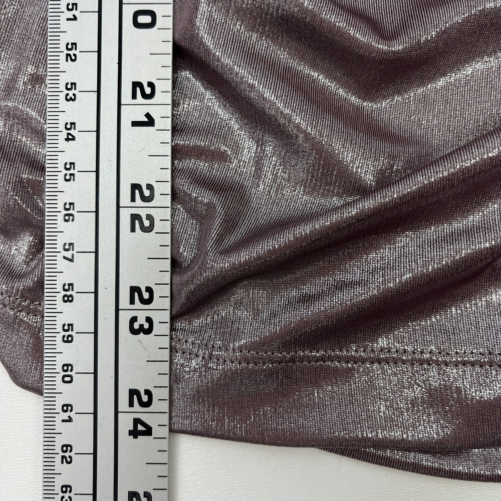 Maeve Mock-Neck Ruched Shine Tank Pink Mauve Vacation Party Top Womens XL - Picture 11 of 14